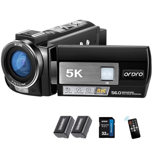 Caméscope 5K 56MP ORDRO HDR-AE20 Appareil Photo Numérique Zoom 18x IR WiFi WDR