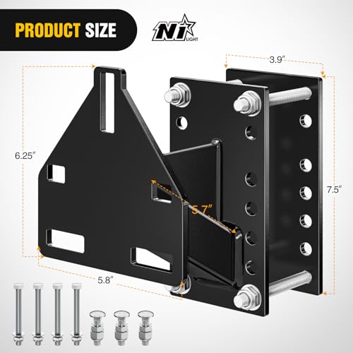 Nilight Spare Tire Carrier 3-Nuts Design Boat Trailer Carrier Bracket Utility Trailer Accessories Fits 4 & 5 & 6 Lugs Trailer Wheels on 4" 4.5'' 4.75'' 5'' 5.5''and 6''Bolt Patterns 150 Lbs by Nilight - Image 2