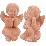 HOMSFOU Dekorative Engel Kunstgegenstände 2 Stück Terrakotta Wetterfest für Innenbereich und Büro Tischdeko