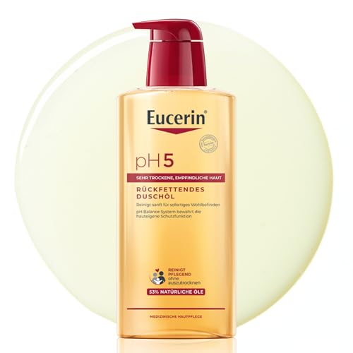 Eucerin pH5 Rückfettendes Duschöl 400 ml seifenfreies Duschgel für sehr trockene und empfindliche Haut für die tägliche Hautpflege mit natürlichen Ölen