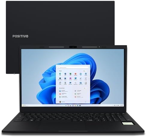 Notebook Positivo Vision R15M AMD® Ryzen 5-5625U Windows 11 Home 16GB 512GB SSD Wi-Fi 6 15” Full HD IPS Minitela - Preto