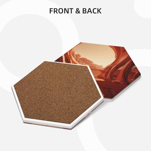 Dessous de verre céramique hexagonaux protection table basse salon