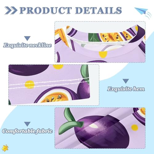 ALAZA Kids Rash Guard Boys Toddler Swim Shirts Short Sleeve Passion Fruit UPF 50+ 3T3