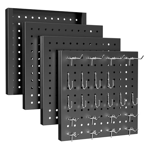 Peg Board - Metal Pegboard with 48 Hooks, Heavy Duty