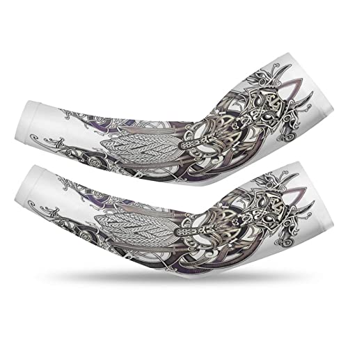 Manches imprimées 3D Viking Odin pour protection bras de sport