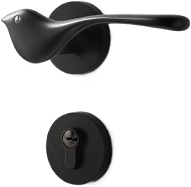 Birdie Door Lock Indoor PVD Golden Bedroom Solid Wood Door Lock Modern Light Luxury Silent Magnetic Room Door Lock Split Lock(Golden Silent Door Lock)