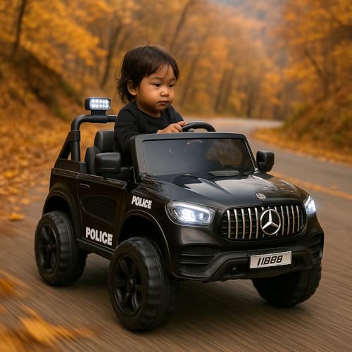 Image of Kawaii Kids Speed 888 Battery Operated Electric Car for Kids, 12V Rechargeable Ride-On SUV with Solid Design, Kids Ride-On Car for Boys & Girls Age 1-7 Years (MERC Black)
