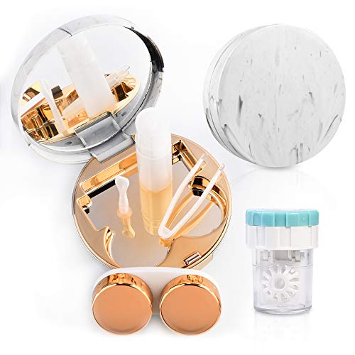Kit de Viagem para Lentes de Contato com Lavadora Limpadora, Caixa de Contato Portátil com Pinças Es