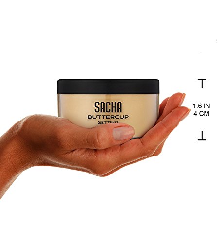 Sacha-BUTTERCUP-Setting-Powder-No-Ashy-Flashback-Blurs-Fine-Lines-and-Pores-Loose-Translucent-Face-Powder-to-Set-Makeup-Foundation-or-Concealer-For-Medium-to-Dark-Skin-Tones-125-oz Sacha BUTTERCUP Setting Powder Makeup 1.75 Oz. Translucent Setting Powder for Oily Skin Finishing Powder Loose Powder Makeup Blurring Powder Blurs Fine Lines and Pores For Medium to Dark Skin Tones
