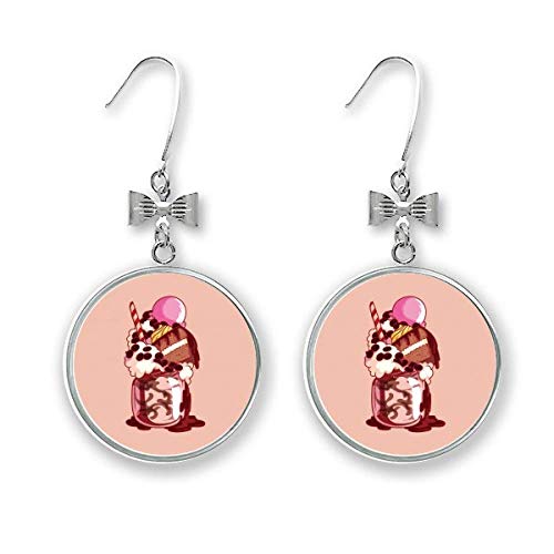 Boucles d'oreilles nœud crème chocolat glacée aux détails miniatures réalistes