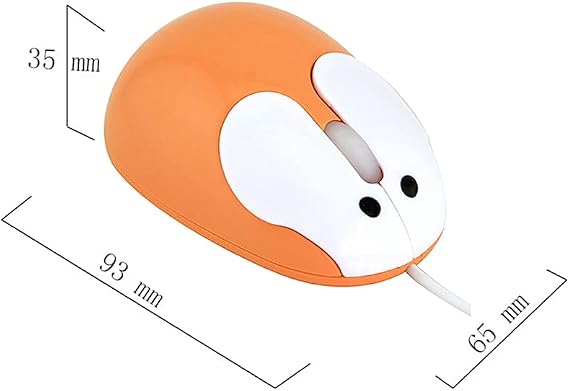 Cute Wired Computer Mice with 1600 DPI Optical 3 Buttons Ergonomic Design USB Powered for Windows PC Laptop Gamers Office Home Use