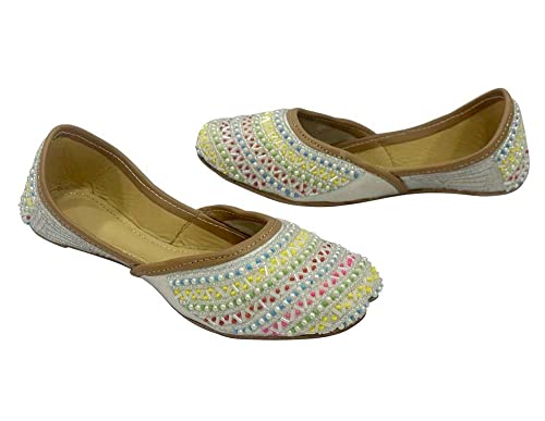 Punjabi Juttis for Girls Mojari Toddler/Little Kid/Big Kid Party Shoes Formal Beaded Jutti Girls Dress Slip on Juti3