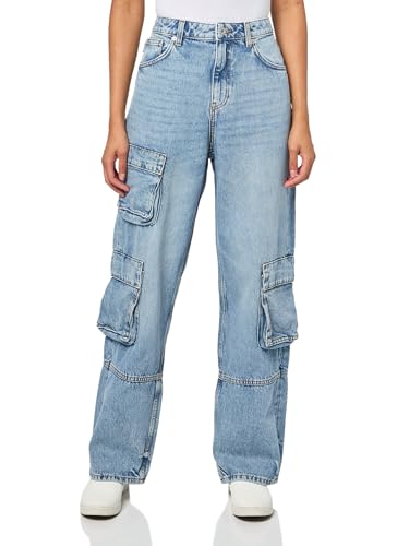 HUGO Women's Cargo Pocket Wide Leg Jean