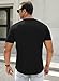 JMIERR Mens Muscle Slim Fit Button Henley Shirts Summer Crewneck Short Sleeve Longline Fitted T-Shirt Gym Workout Athletic Tee Shirt for Men, XL, Black