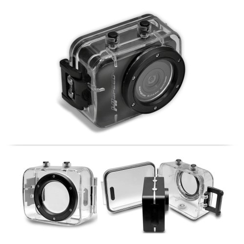 Image of Hi Speed Sports Action Camera - HD 1080P Mini Camcorder w / 12 MP Cam, 2.4 inch Touch Screen USB SD Card HDMI, Battery - Waterproof Case, USB cable, Wireless Remote Control, Mount - Pyle PSCHD60BK (Black)