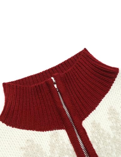 COOFANDY Men's Quarter Zip Pullover Sweater Casual Zip Up Polo Sweater Knit4