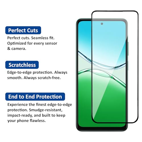 Image of AIBEX Tempered Glass for Oppo F29 5G / Oppo A5 5G | 9H Hardness | Anti-Glare & Anti-Fingerprint | Water Resistant | Edge-to-Edge Full Screen Protector | Bubble-Free Installation