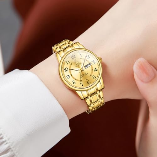 Image of OLEVS Watch Women Silver Stainless Steel Dress Analog Luminous Watch