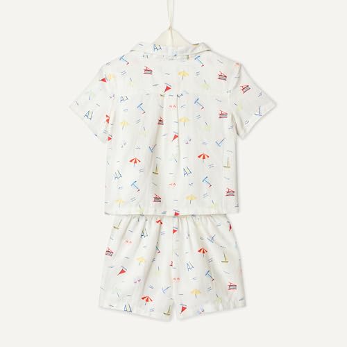Image of Amazon Essentials x Sofia Grainge Toddlers and Baby Boys' Cotton Linen Short Sleeve Shirt & Shorts Play Set