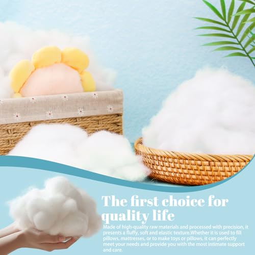 Image of LOKUNN 3.09lb /1400g Polyester Fiber Fill, (2.12oz~3.97lb) Stuffing Pillow Filling Stuffing Cushion Filling, Batting High Resilience Fill Fiber for Stuffed Animals /DIY Crafts (White)