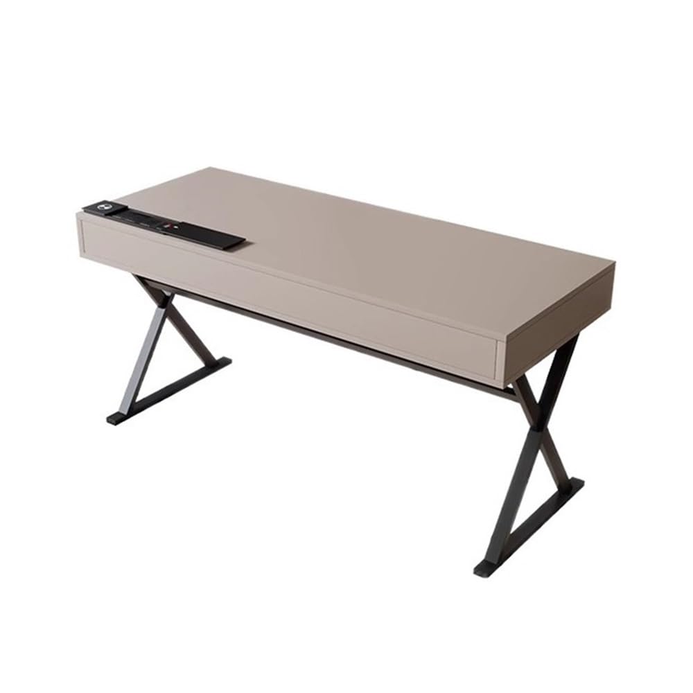 Biurko komputerowe Biurko na laptopa do biura domowego, biurko w nowoczesnym, prostym stylu, z litego drewna, z gniazdkami(160cm)