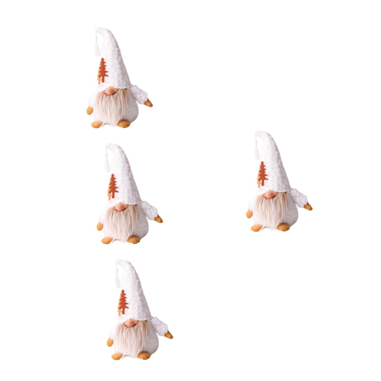 TOPBATHY 4 Stück GNOME Schmuckstücke weihnachtsdeko weihnachtsgnom Wichteldekorationen für Zuhause draußen Stoffzwerge Dekorationen Ornament Festival-Zwerg- Makramee-Schnur 4mm Weiß