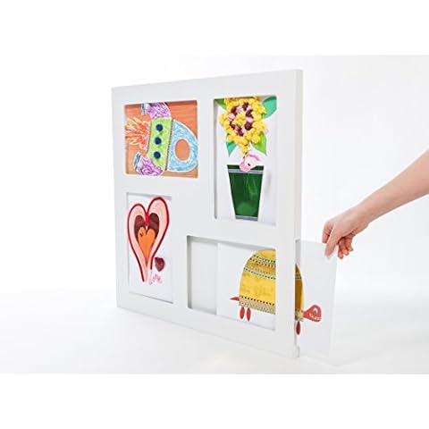 The Articulate Gallery A4 Macro Gallery Quadruple Slot Sided Picture Frame, White Cover