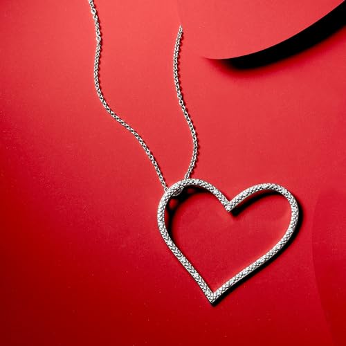 Ross-Simons 0.10 ct. t.w. Diamond Heart Pendant Necklace in Sterling Silver4