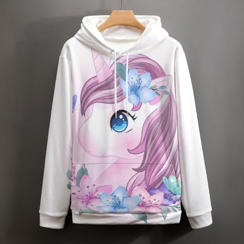Sweat papillon licorne pour vos soirées détente, pull décontracté unisexe taille S