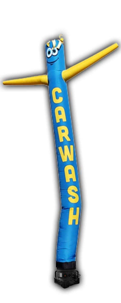 20ft Inflatable Tube Man Guy, Car Wash (Blue/Yellow) - Complete with 1HP 2 Speed Air Blower