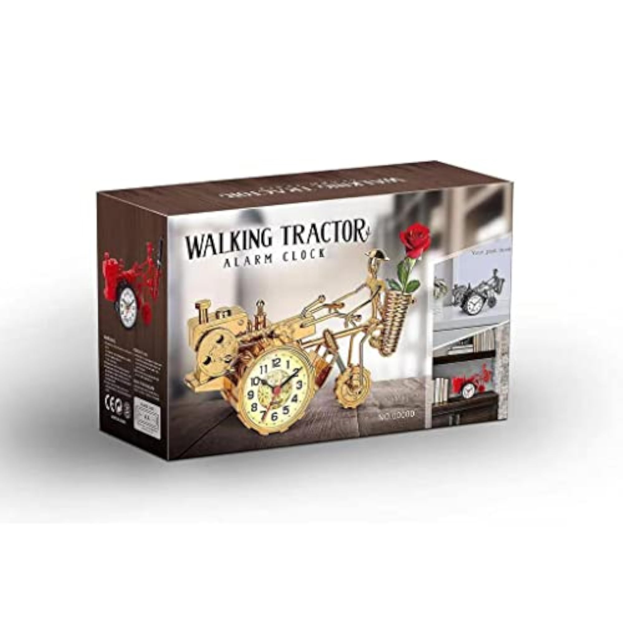 Rustic Desk Clock Tractor Model