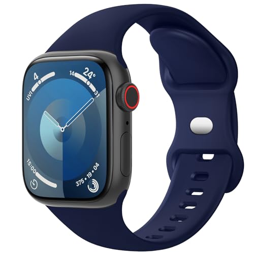 Sport Bands Compatible with Apple Watch Band 38mm 40mm 41mm 42mm 44mm 45mm 49mm Women Men,Soft Silicone Strap for iWatch Series Ultra 9 8 7 6 5 4 3 2 1 SE Light Blue