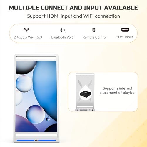 Image of 43 Inch Portable FHD Digital Signage Displays, Impact-Resistant Screen Foldable Digital Display Kiosk, Smart LCD Split Screen, Free CMS, Movable Advertising Poster with Advanced Android 14 OS