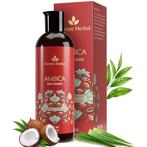 AVIMEE HERBAL Ambica Dandruff-Fighting Hair Cleanser - Nourishing Scalp Care with Aloe Vera, Apple Cider Vinegar, Tea Tree Oil & Neem Oil - 200 ml Cover
