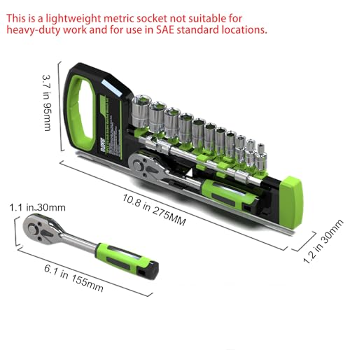 Otloomtbt 15PCS 1/4 Inch Drive Ratchet Socket Wrench Set thumb #7