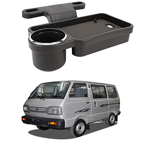 Image of Oshotto (FT-04) Foldable Car Auto Headrest Rear Back Seat Table Drink Food Cup Tray Holder Compatible with Maruti Suzuki Omni - Black