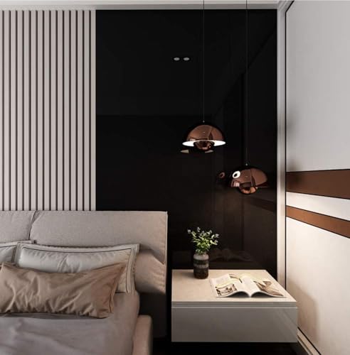 Image of ONETON Glossy Black Contact Paper Decorative Self Adhesive Counter Top Peel and Stick Wallpaper for Kitchen Cabinets Shelf Drawer Liner Desk Dresser (Black Glossy WP, 24x50 inch)