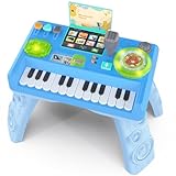 Baby DJ Table for Toddlers 1-3, Baby Musical Piano Toys 6-9-12-18 Months Toddler Activity Learning DJ Mixing Table with Music & Light Educational Toy for 1 Year Old Boy Girl First Birthday Infant Gift