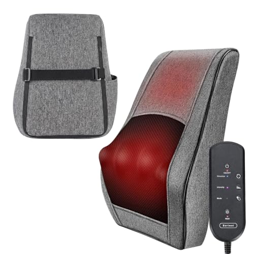 Image of Boriwat Neck and Back Massager with Heat, 3D Kneading Shiatsu Massage Pillow for Neck, Back, Shoulders, Legs, Deep Tissue Relief for Sore Muscles, Home & Car, Great Gift for Women, Men, Mom, Dad