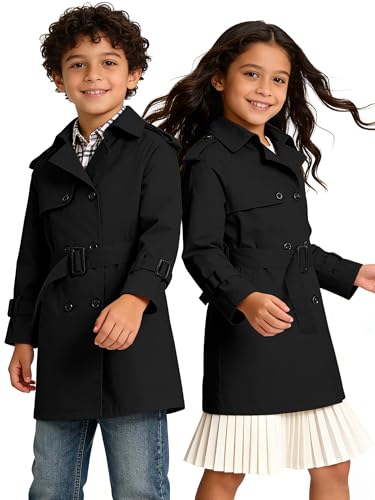 Image of Cromoncent Kids Rain Jacket, Raincoats Lightweight Waterproof Trench Coat for Boys Girls