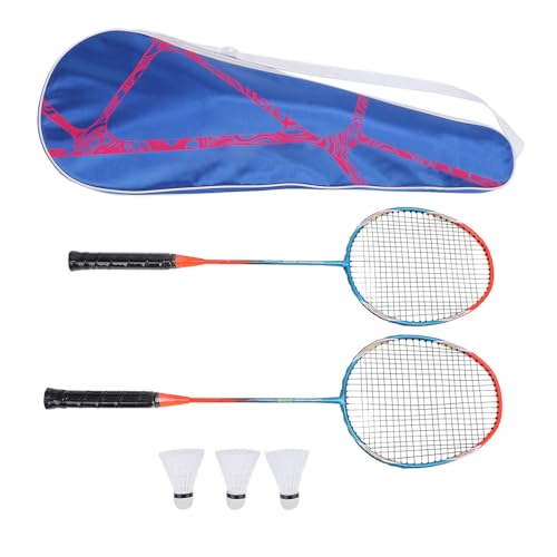 RiToEasysports Juego de Raquetas de Bádminton, Juego de Bádminton con 3 Traducos Que Llevan Bolsas para Adultos para Niños Familiares para Niños para Patios Traseros (Naranja Azul)