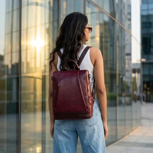 Image of VISMIINTREND Backpack Bags for Women | Rakhi Gift for Sister | Vegan Leather Laptop Bag for Women Office, Backpack for College, Daily Travel Bagpack - Rakshabandhan Gift For Sister