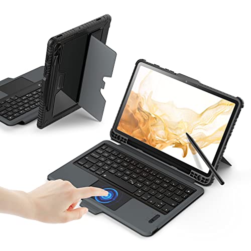 Nillkin Keyboard Case for Samsung Galaxy Tab S8 with Keyboard Detachable, with Trackpad, Pencil Holder for Tab S8 5G 11 inch (Tab S8 Black)