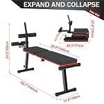 Schräg- und Flachbank, zusammenklappbar, mehrstufig einstellbar, Ganzkörpertraining, 660 lbs/300 kg Tragkraft – Bild 2