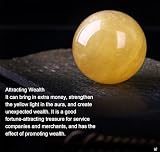 Naturalna kula cytrynowa kwarcowa kula kryształowa - żółta kryształowa kulka - Islandia Spar Sfera Ball - Healing Camstone +drewniany stojak, minerały dekoracyjne domowe,9.05in
