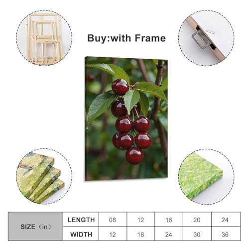 Poster cerises rouges suspension murale sans cadre 40x60