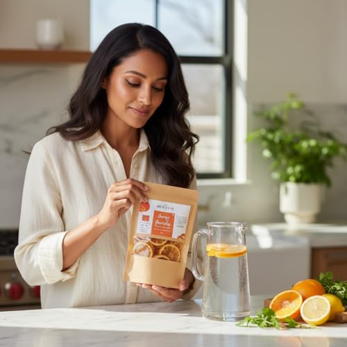 Image of Bab Louie & Co. Garnishes, Gluten free, Vegan, Fruit slices for drinks, Perfect Detox, Infused water, Cocktail & Snacks, Mixed dried fruits 100% natural (Orange, Pack of 5)
