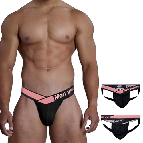 Meshal Men's Sexy Jockstrap Underwear With Breathable Bulge Pouch Low Rise Soft Fabric