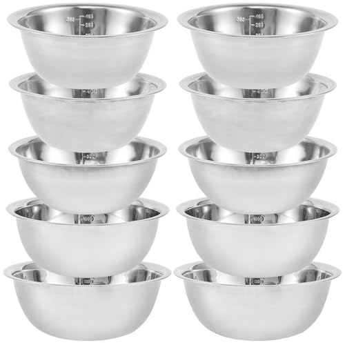 Set de 10 tazones de acero inoxidable miniatura 1