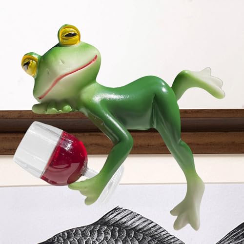 Shwdsy Grenouille Decoration Jardin, Résine Verte Grenouille Décoration Jardin Extérieur, Décoration Mignonne Grenouille, Convient pour Les Plantes en Pot, Les Jardins